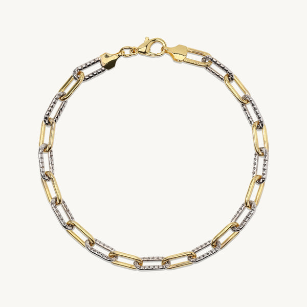 Graziana Paperclip Bracelet in 14k gold filled and sterling silver