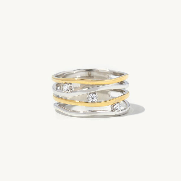 Concetta Gemstone Ring in sterling silver and 14k gold