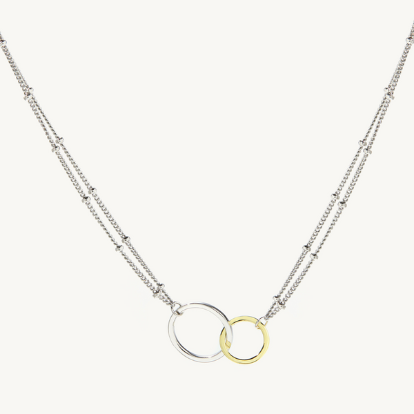 Franca Necklace in sterling silver and 14k gold