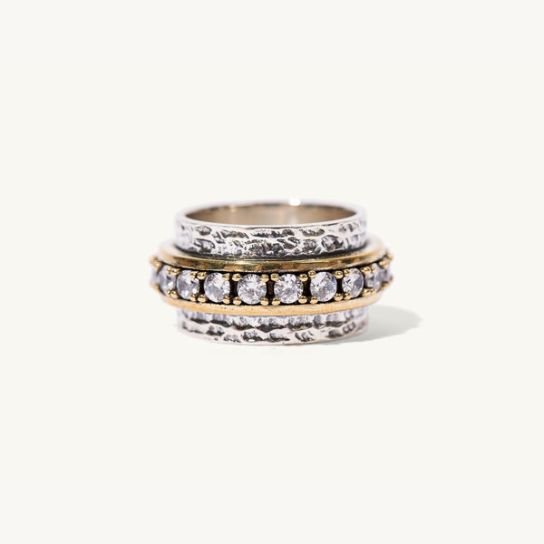 Alessio Gemstone Ring in sterling silver and 14k gold