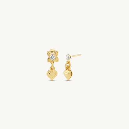 Adelina Dangle Heart Stud Earrings