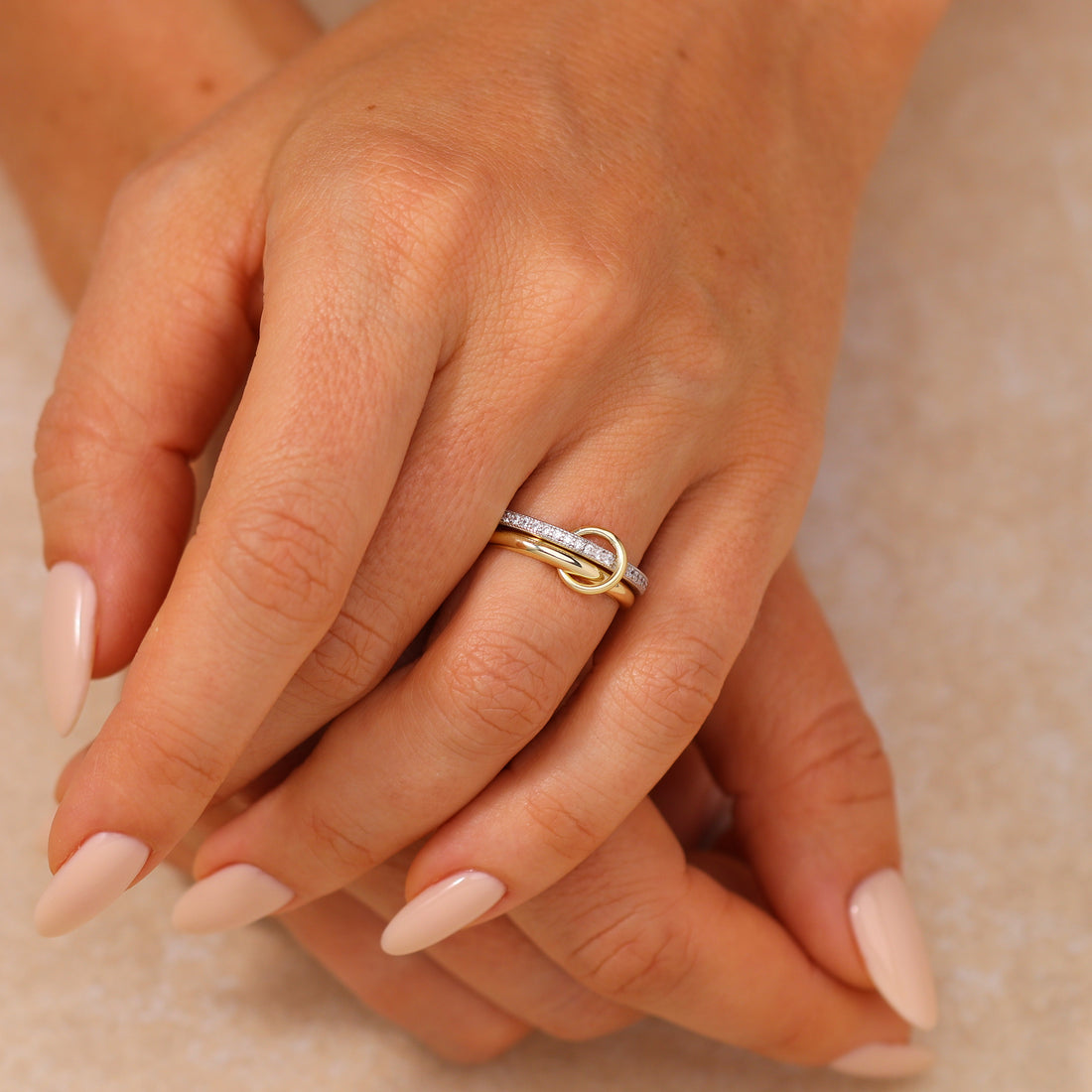 Bellanca Dual Band Spinner Ring in 14k gold, view 2