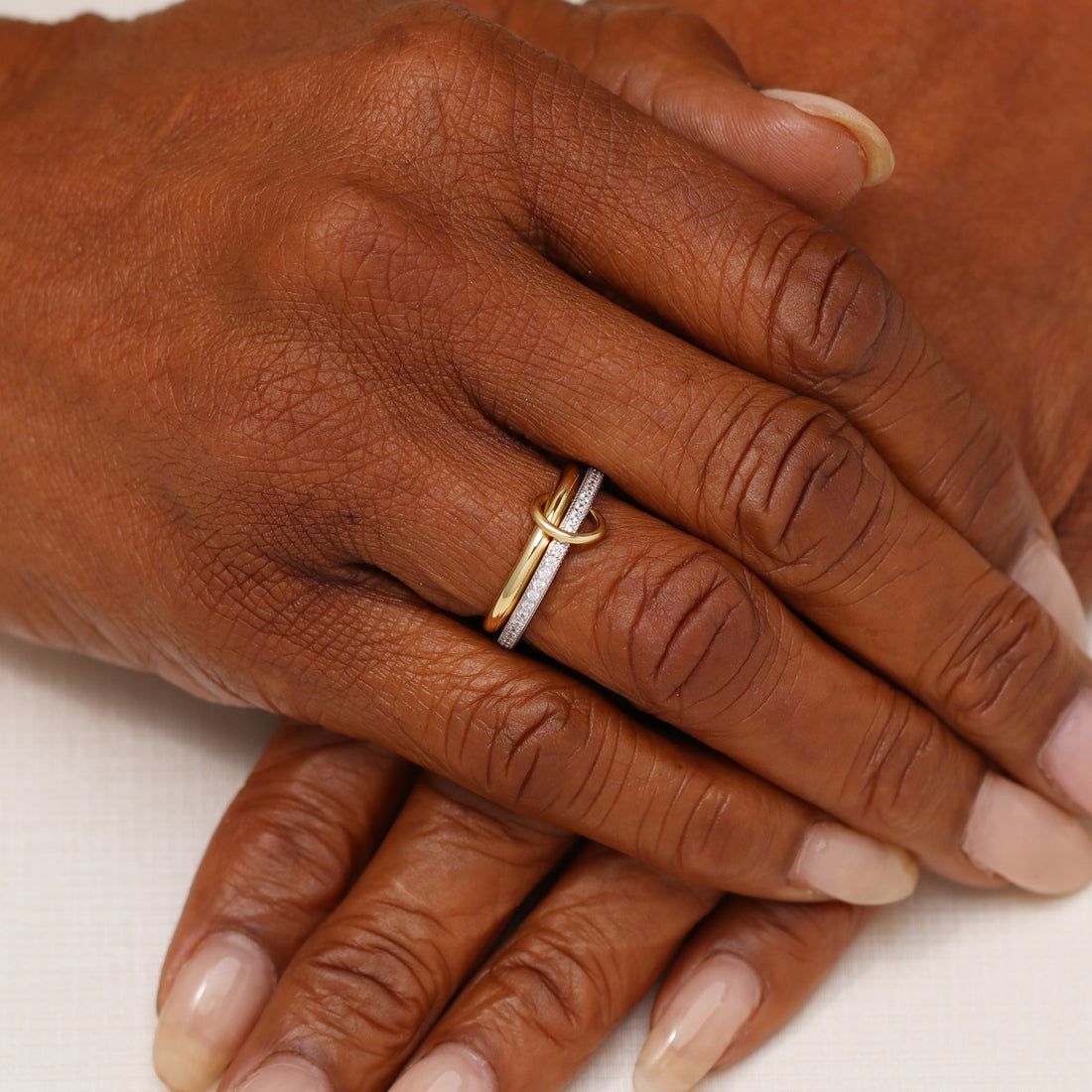 Bellanca Dual Band Spinner Ring in 14k gold, view 5