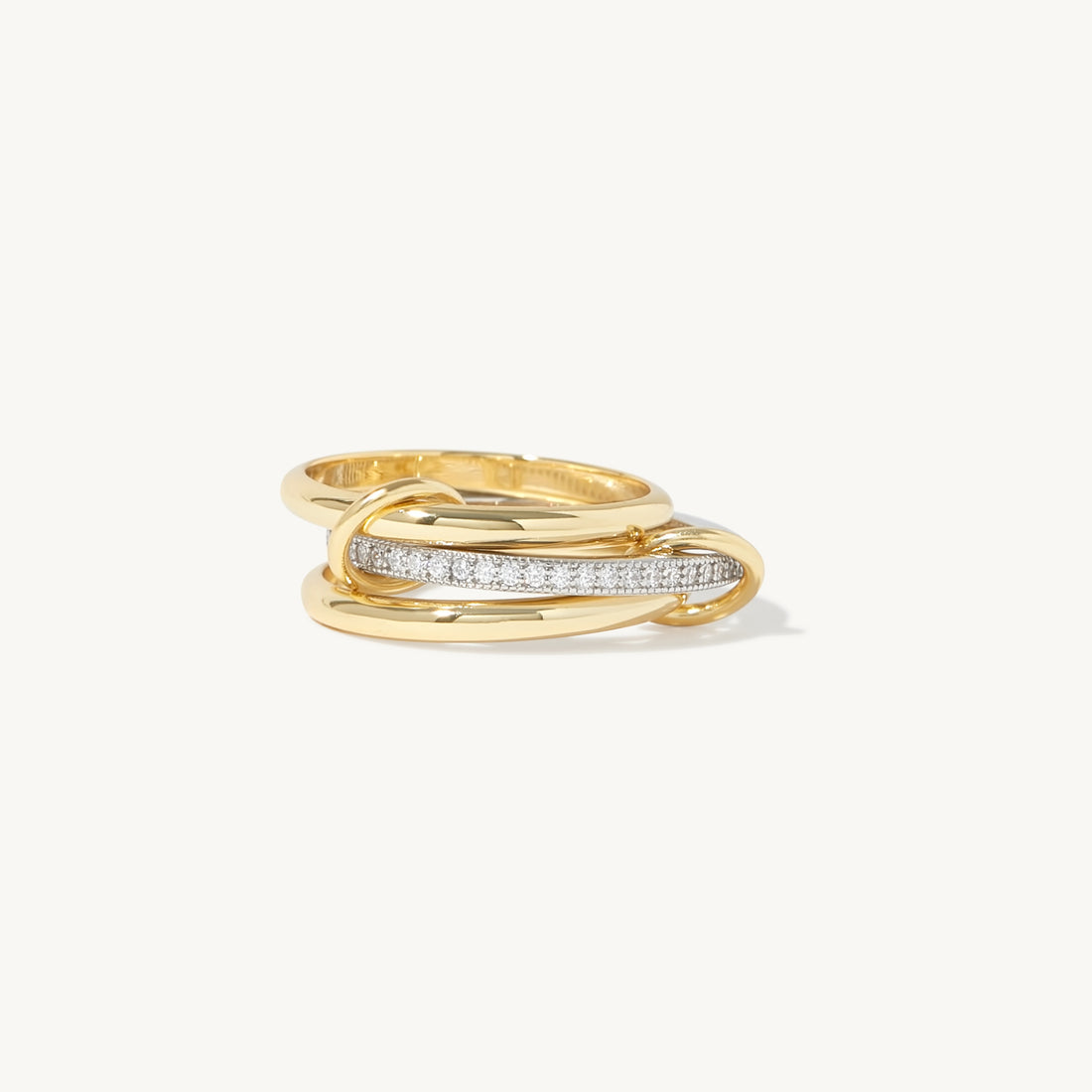 Bellanca Spinner Ring in 14k gold filled and sterling silver – interlocking ring, Spinelli Kilcollin dupe, Sonny ring dupe