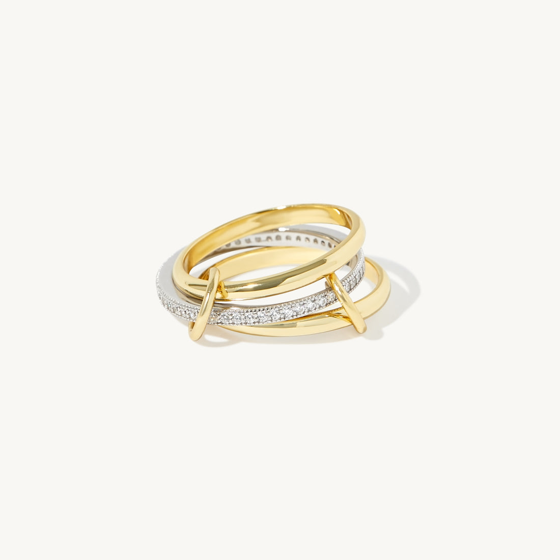 Bellanca Spinner Ring in 14k gold filled and sterling silver – interlocking ring, Spinelli Kilcollin dupe, Sonny ring dupe