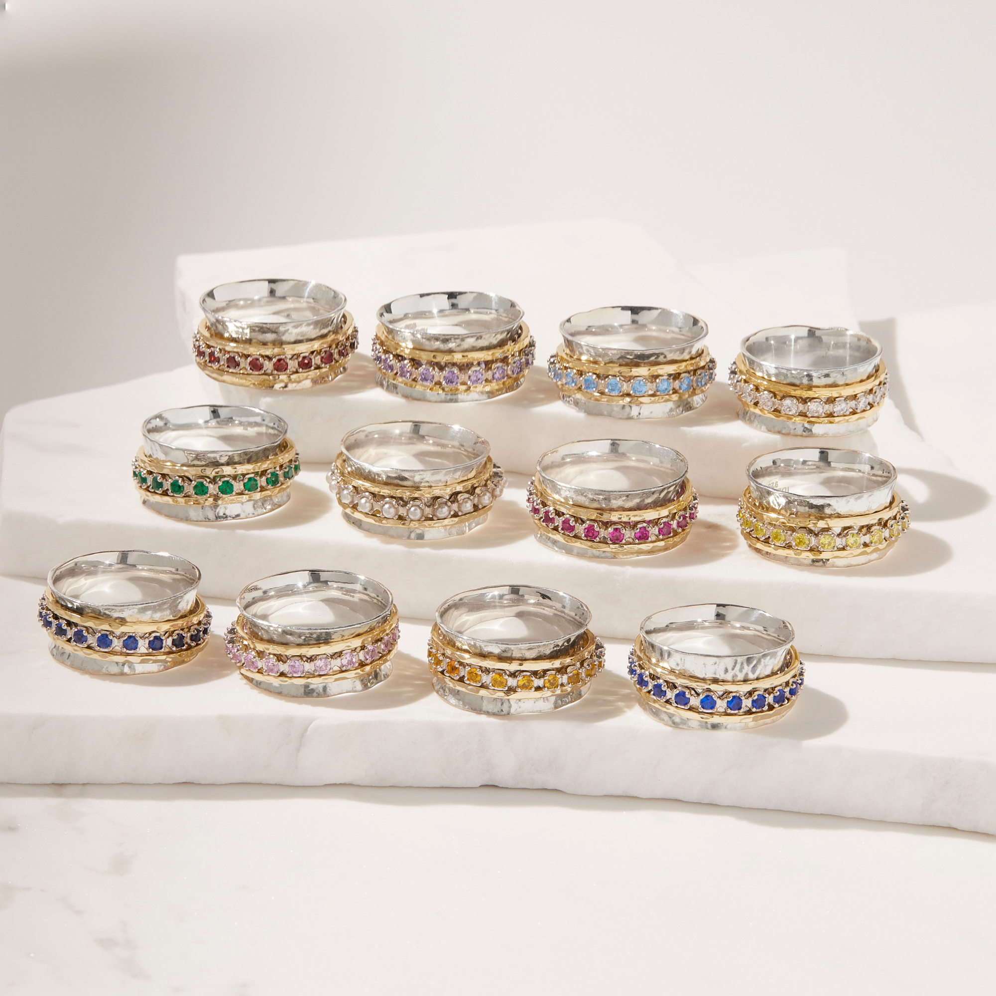 Aria Birthstone Spinner Ring  - July