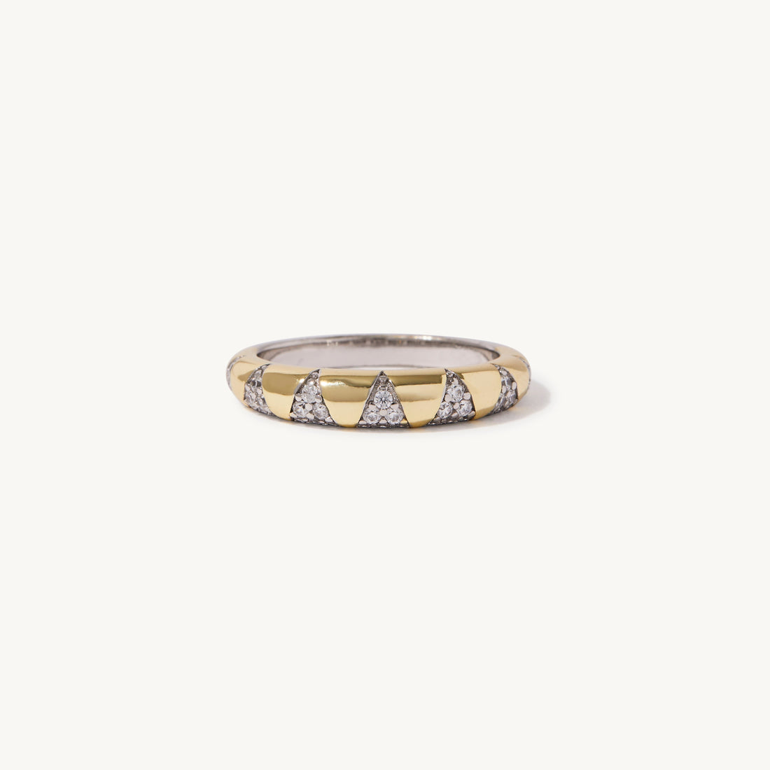 Bruna Gemstone Ring in sterling silver and 14k gold