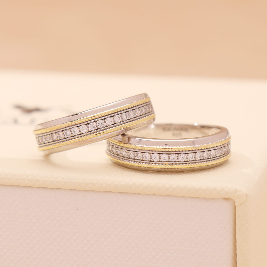 Cadiana Gemstone Ring in sterling silver and 14k gold, view 4
