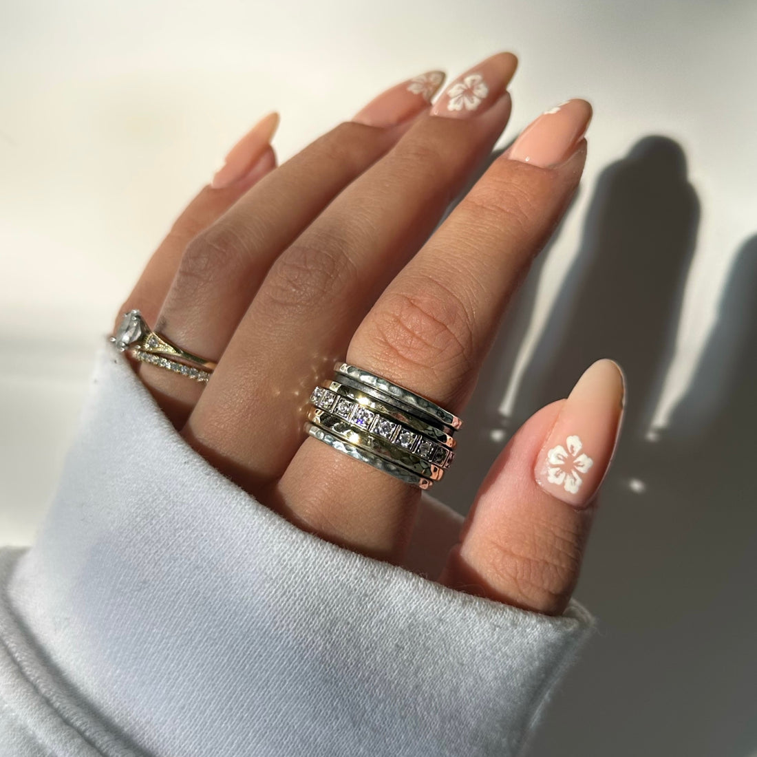 Romina Spinner Ring in sterling silver and 14k gold, view 5