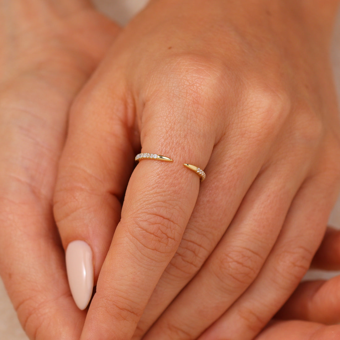 Corinna Dainty Nail Ring in 14k gold filled, view 2