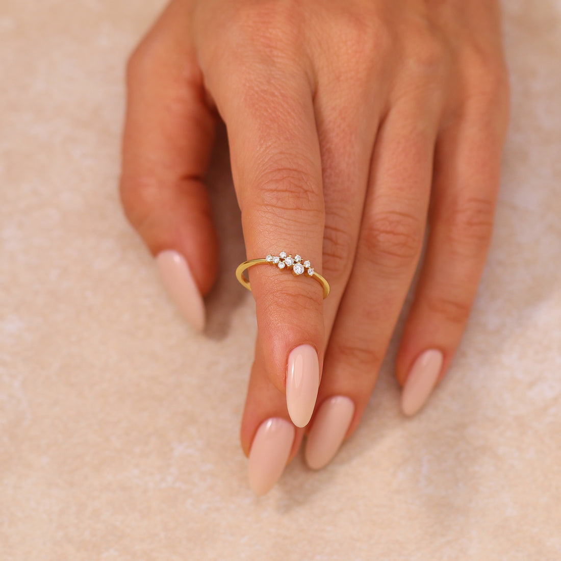 Debora Dainty Cluster Ring in 14k gold filled, view 2