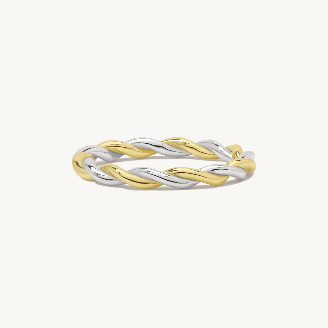 Diletta Twist Ring in sterling silver and 14k gold