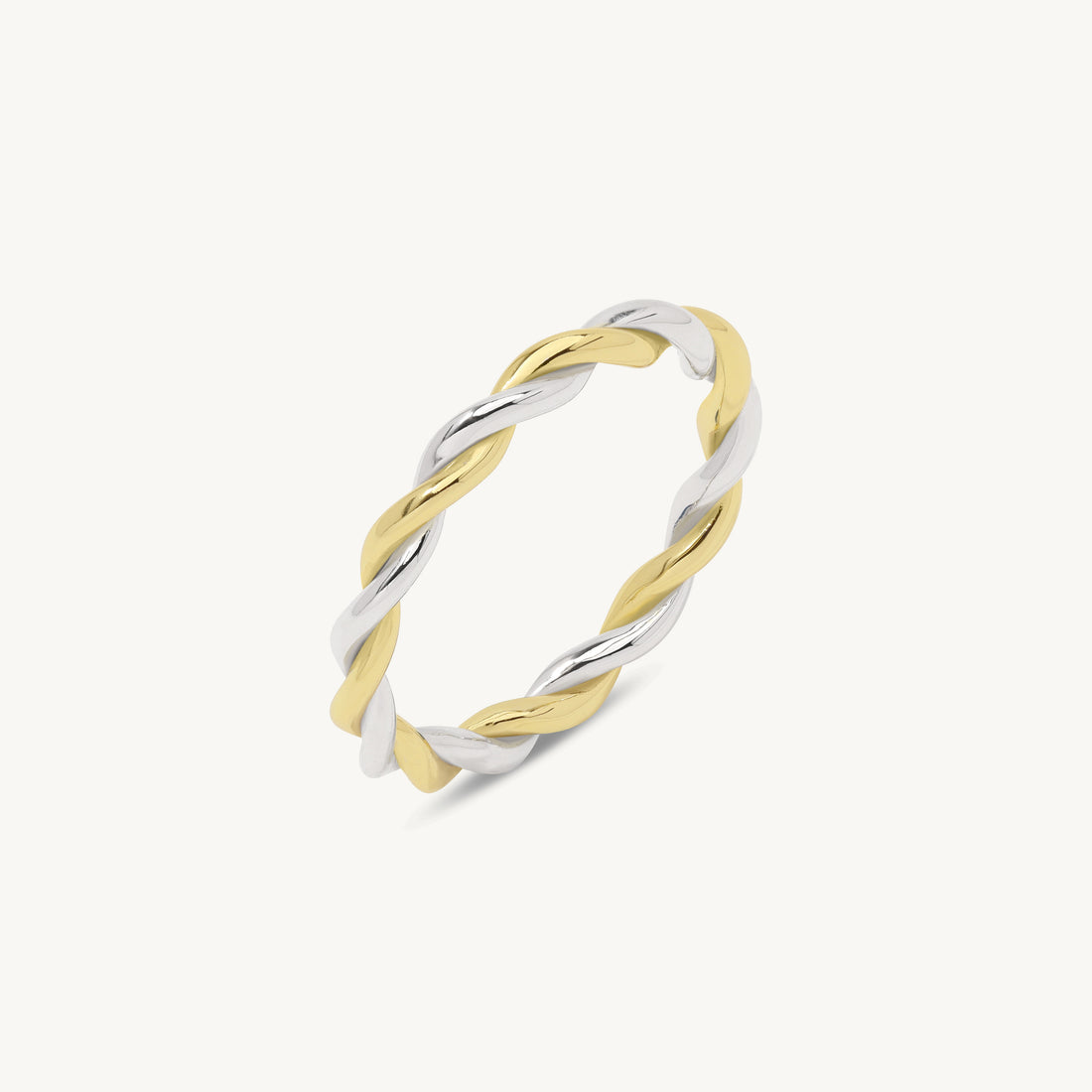 Diletta Twist Ring in sterling silver and 14k gold, view 3