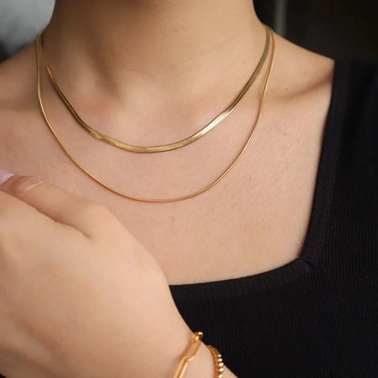 The Essential Herringbone Necklace Layering Set