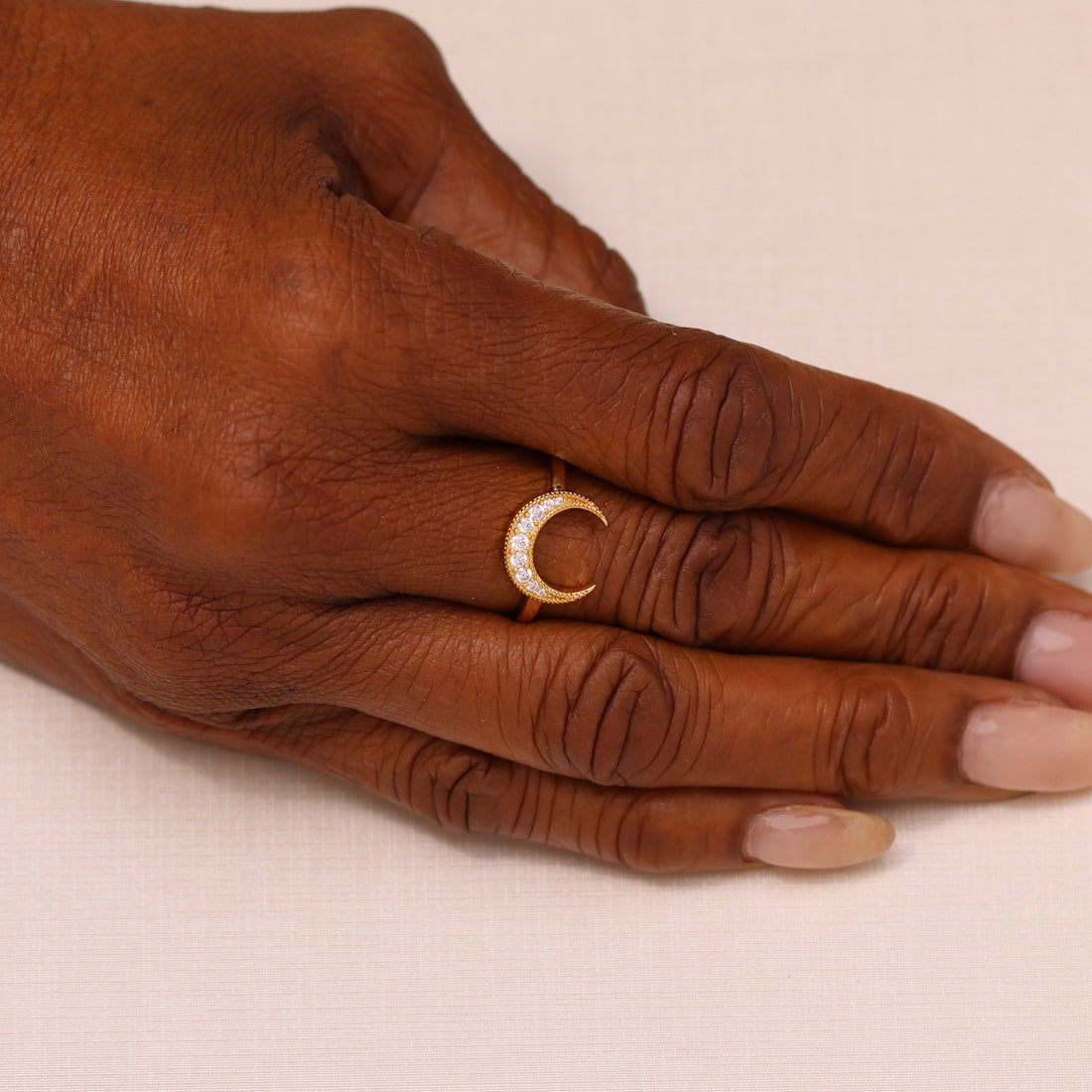 Leila Moon Ring in 14k gold filled, view 4
