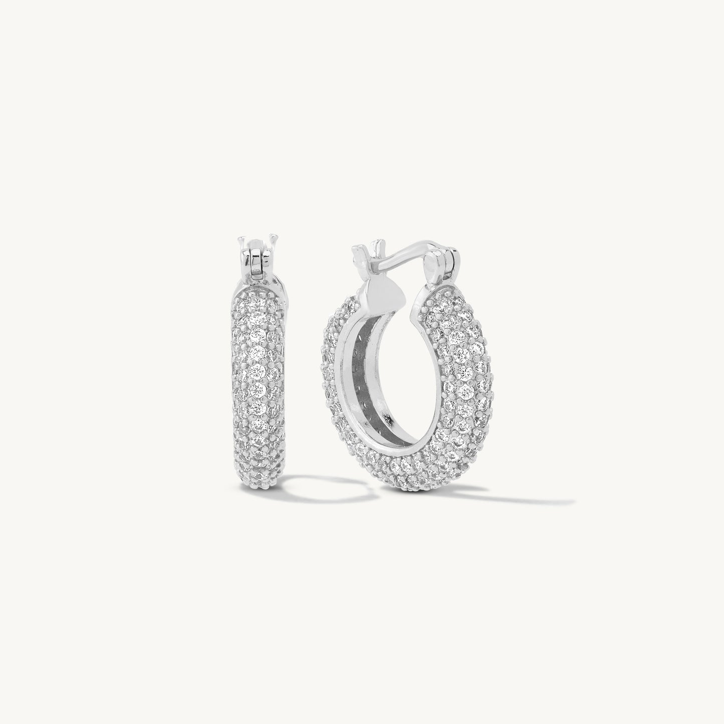 Leyre Mini Pave French Hoops