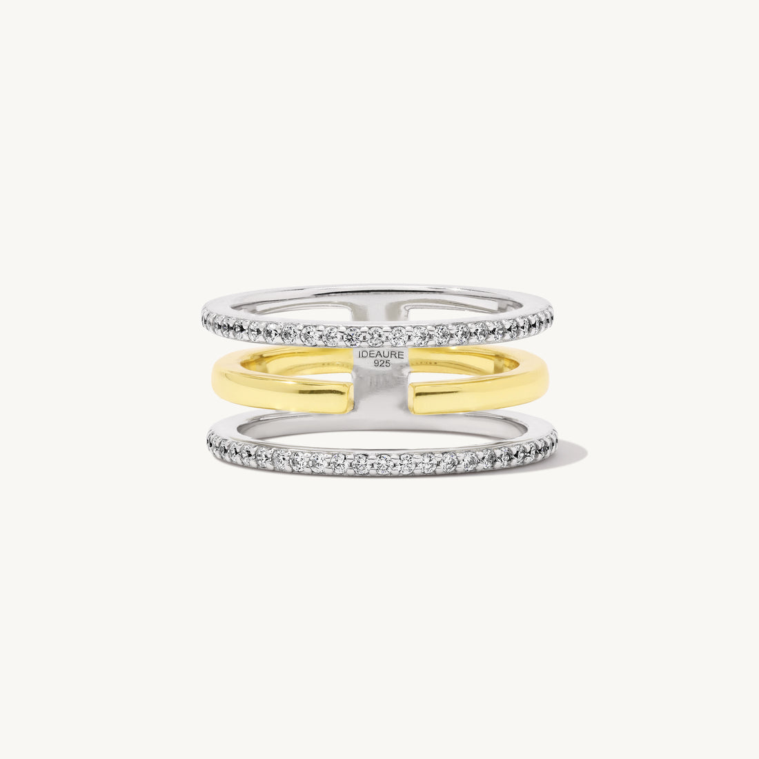 Lotte Gemstone Ring in sterling silver and 14k gold
