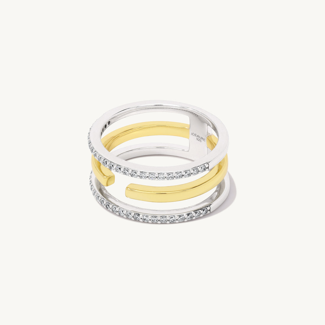 Lotte Gemstone Ring in sterling silver and 14k gold, view 3