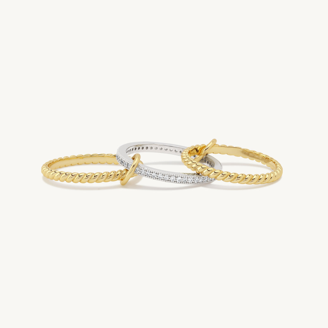 Bellanca Roped Band Spinner Ring in 14k gold, view 3