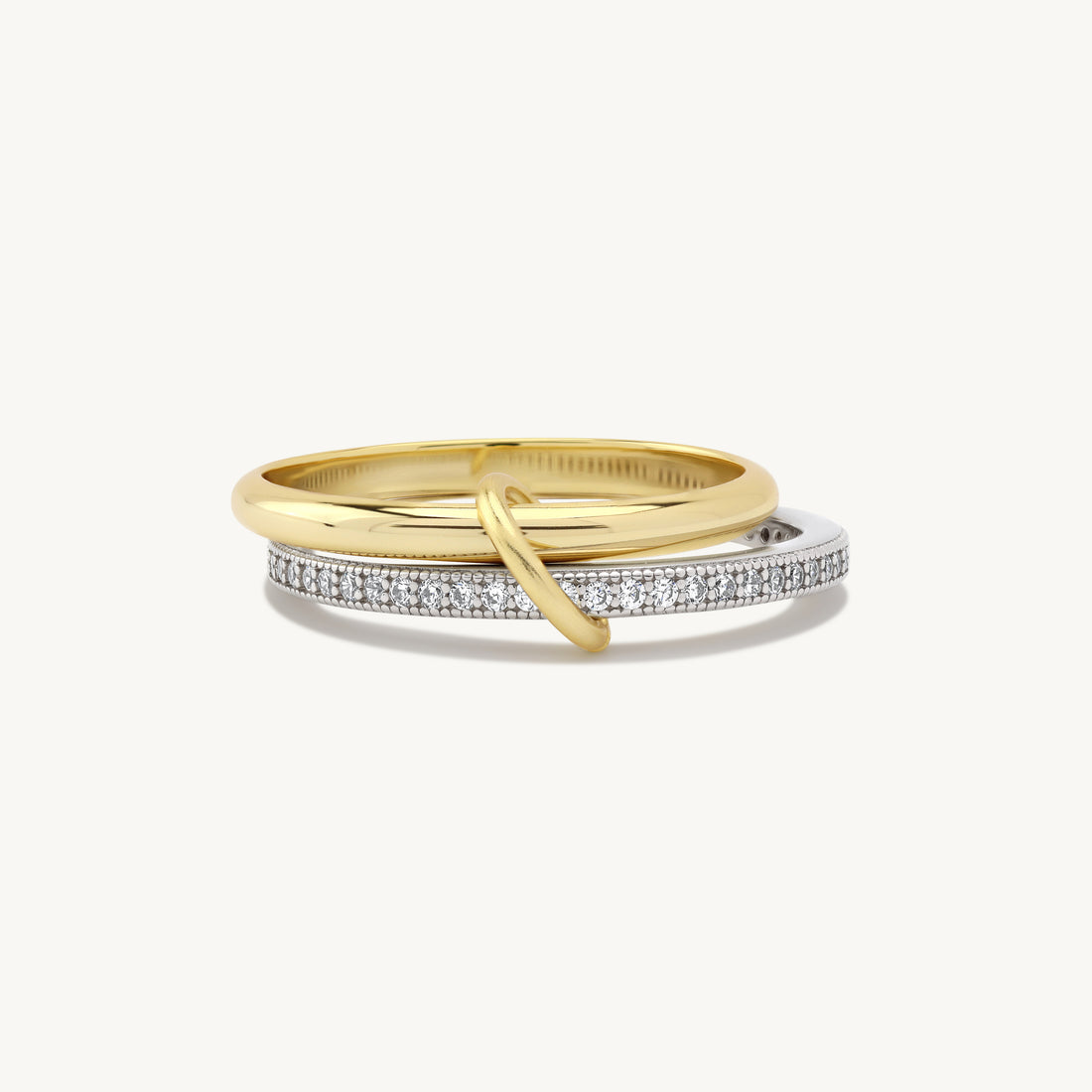 Bellanca Dual Band Spinner Ring in 14k gold, view 3
