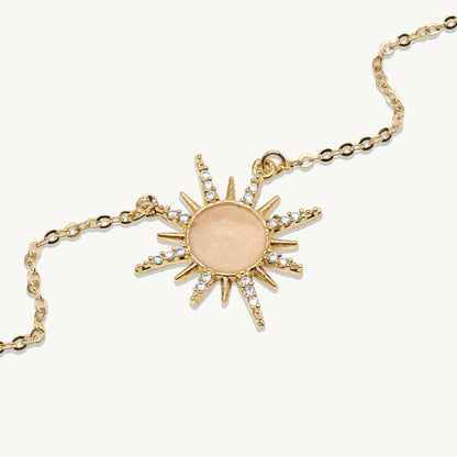 Flavia Rolo Chain Dainty Sun Necklace