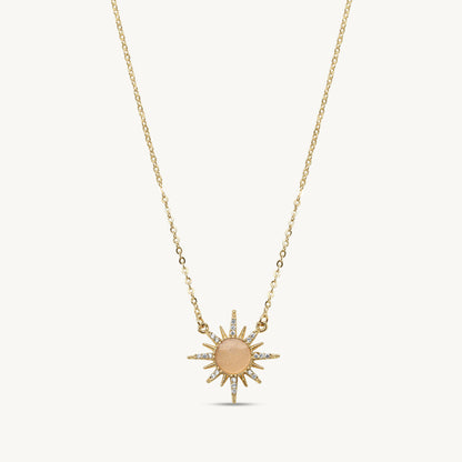 Flavia Rolo Chain Dainty Sun Necklace