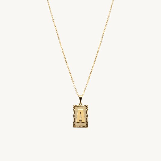 Alana Initials Plate Name Necklace