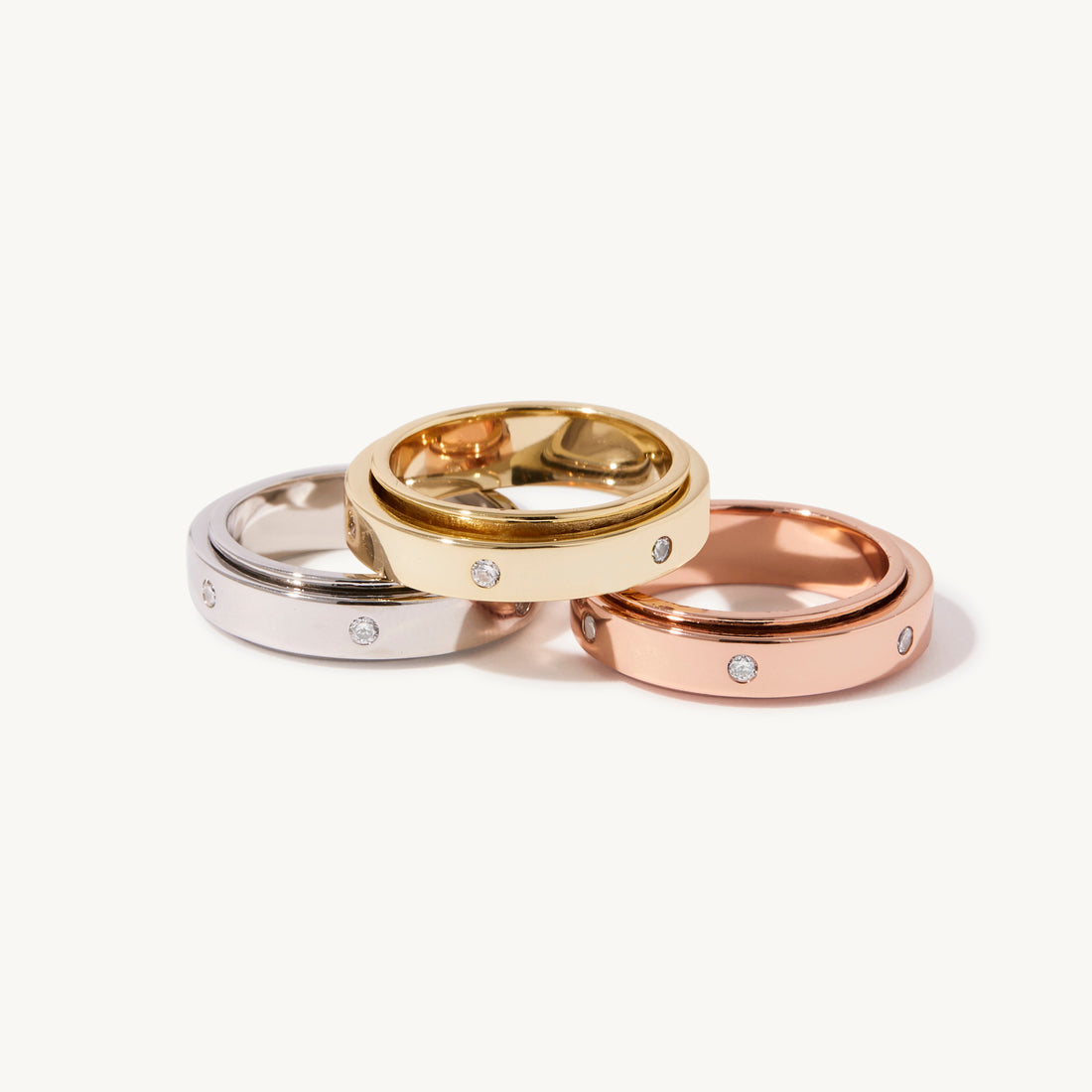 Rosa Spinner Ring in multiple finishes