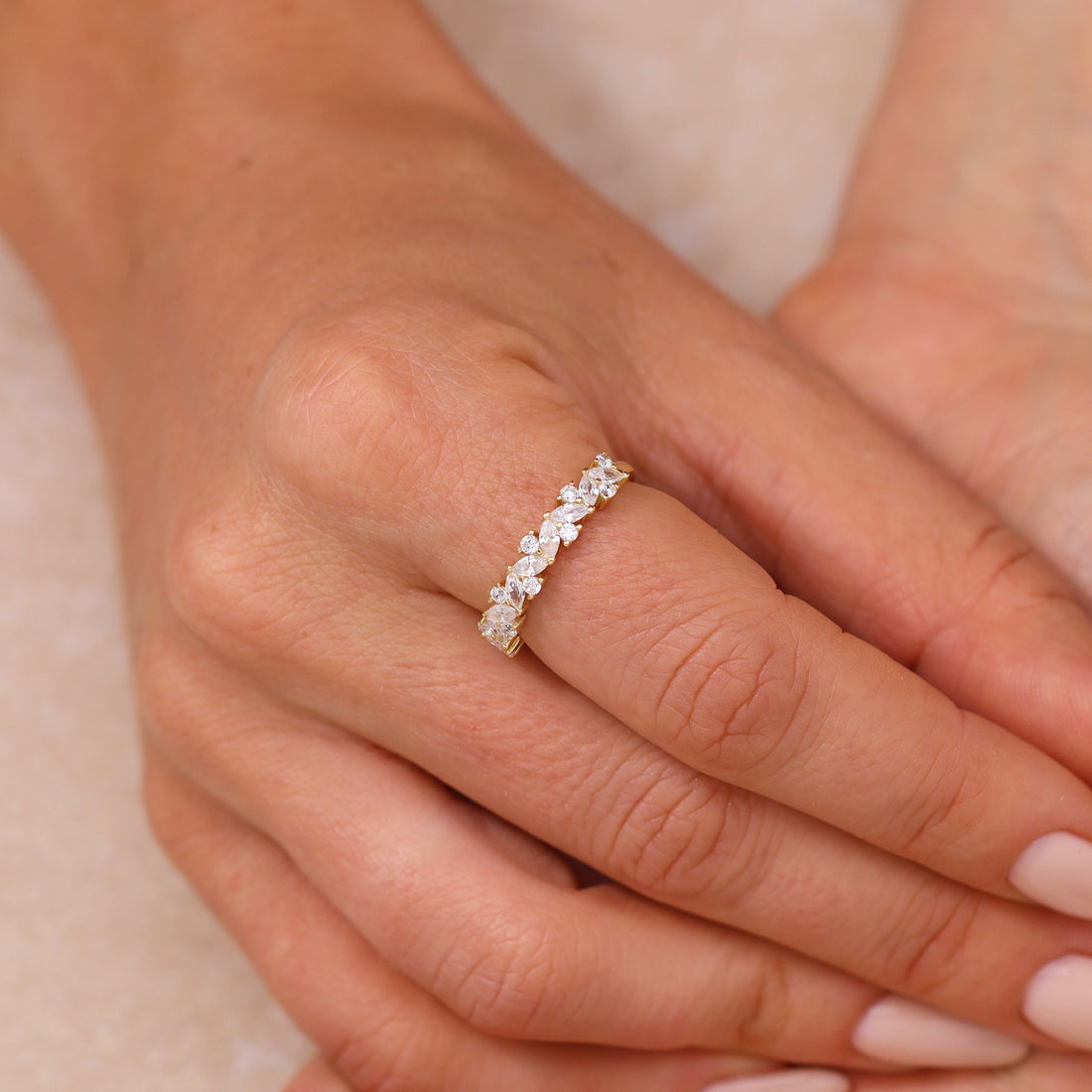Sia Cluster Ring in 14k gold filled, view 2