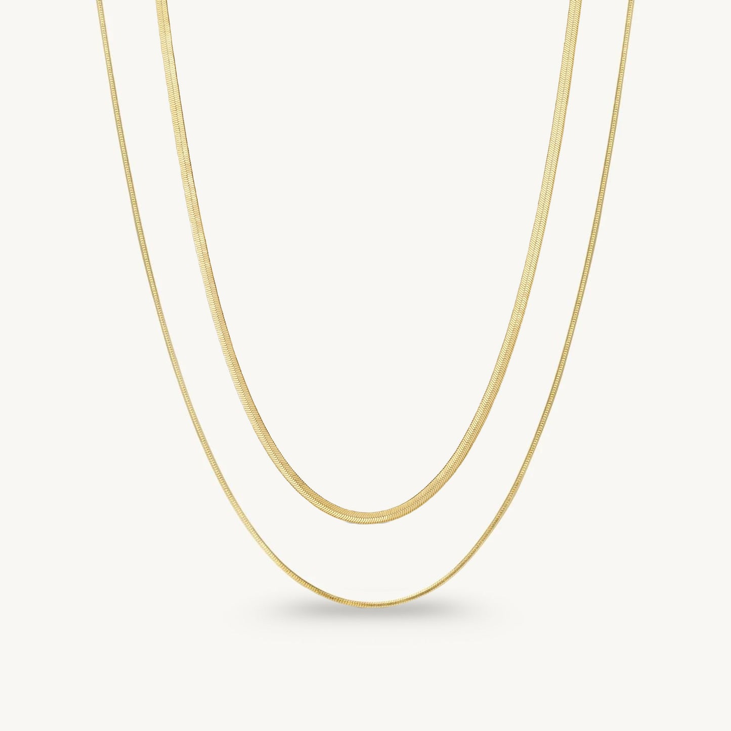 The Essential Herringbone Necklace Layering Set