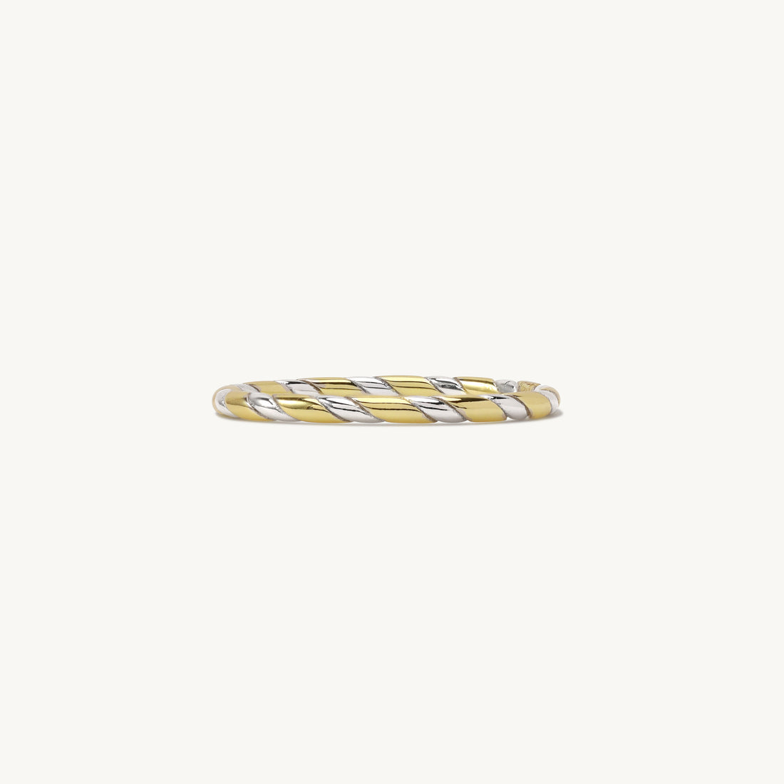Verna Twist Ring in sterling silver and 14k gold, view 3