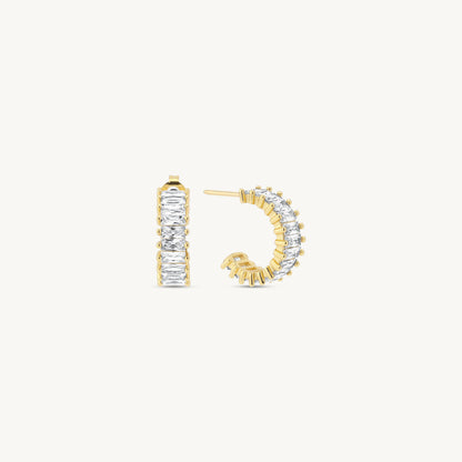 Xenia Baguette Open Hoop Earrings