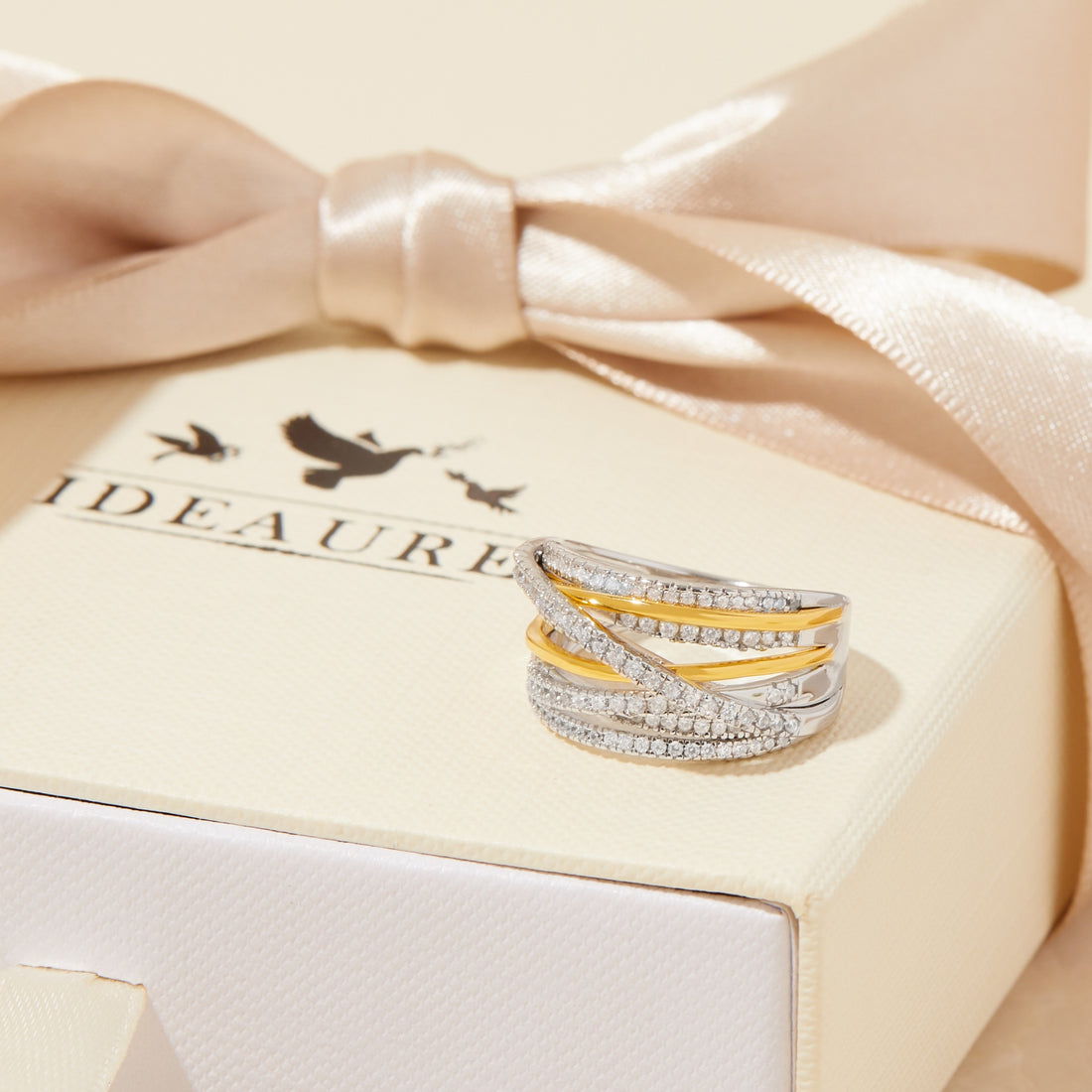 Rochelle Gemstone Ring in sterling silver and 14k gold, view 5