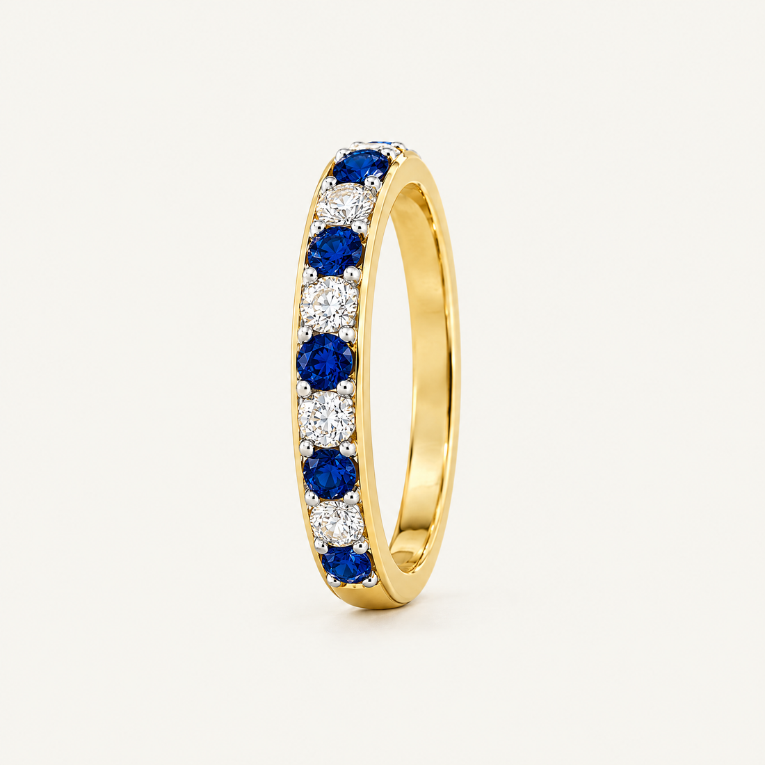 Blue Stone Eternity Band, side profile