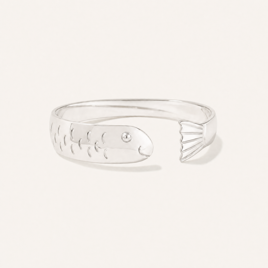 Harbor Fish Cuff Bracelet in All Sterling Silver, Ideaure listing photo