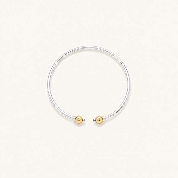Seabrook Cuff Bracelet in Sterling Silver with 14k Gold Filled Ends, Ideaure listing photo