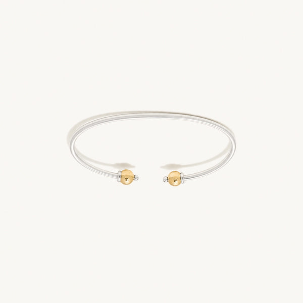 Seabrook Cuff Bracelet in Sterling Silver with 14k Gold Filled Ends, Ideaure listing photo