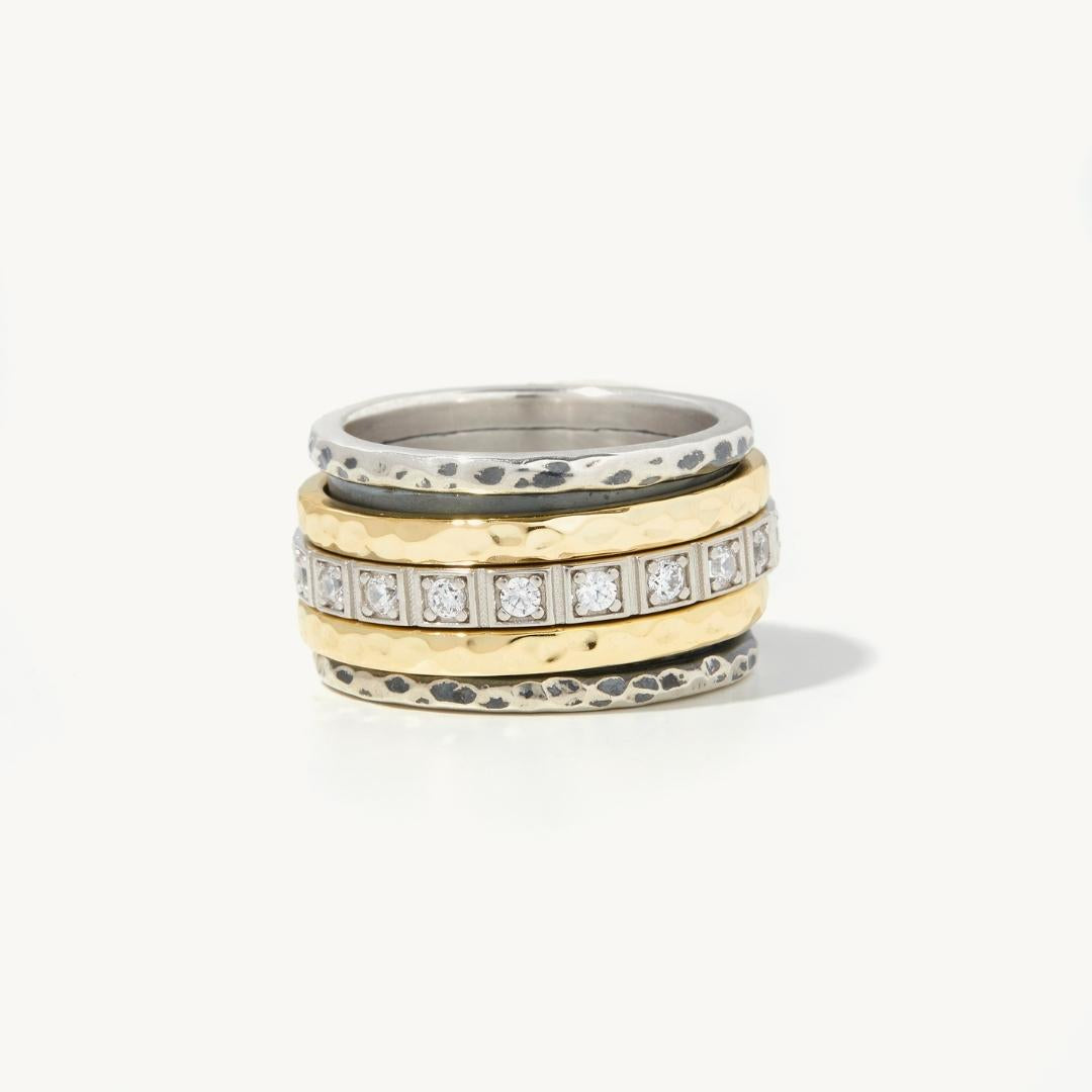 Romina Spinner Ring in sterling silver and 14k gold