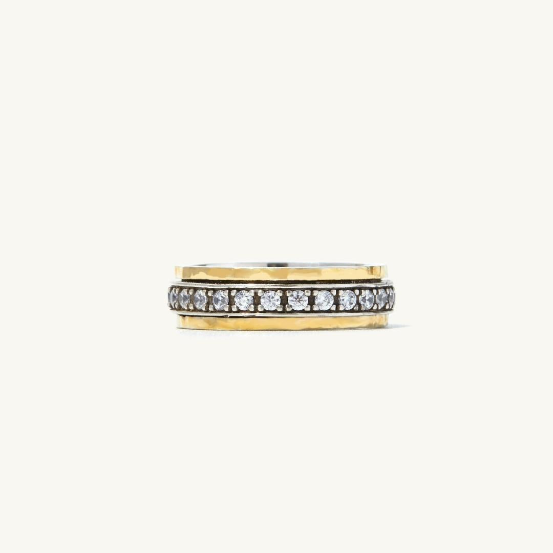Zola Spinner Ring in sterling silver and 14k gold