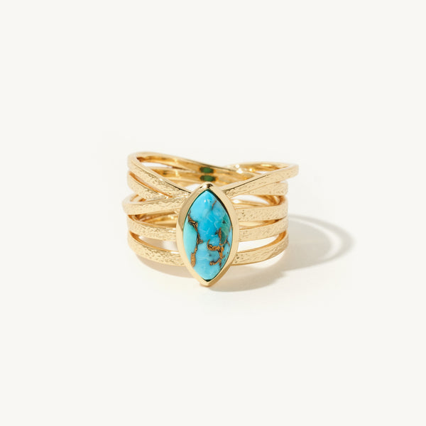 Gaspara Gemstone Ring in 14k gold filled with turquoise