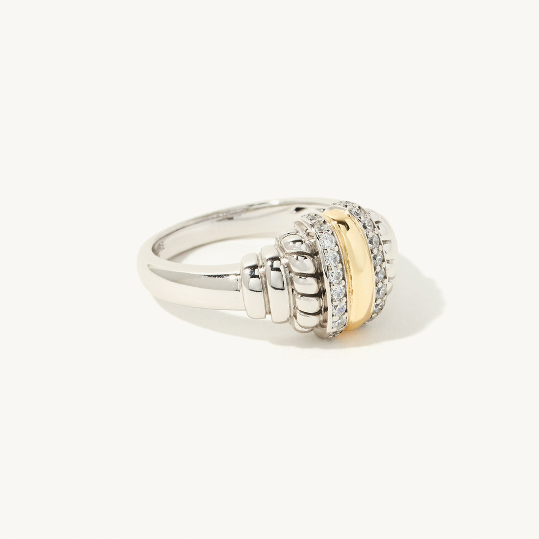 Idalia Gemstone Ring in sterling silver and 14k gold, view 3