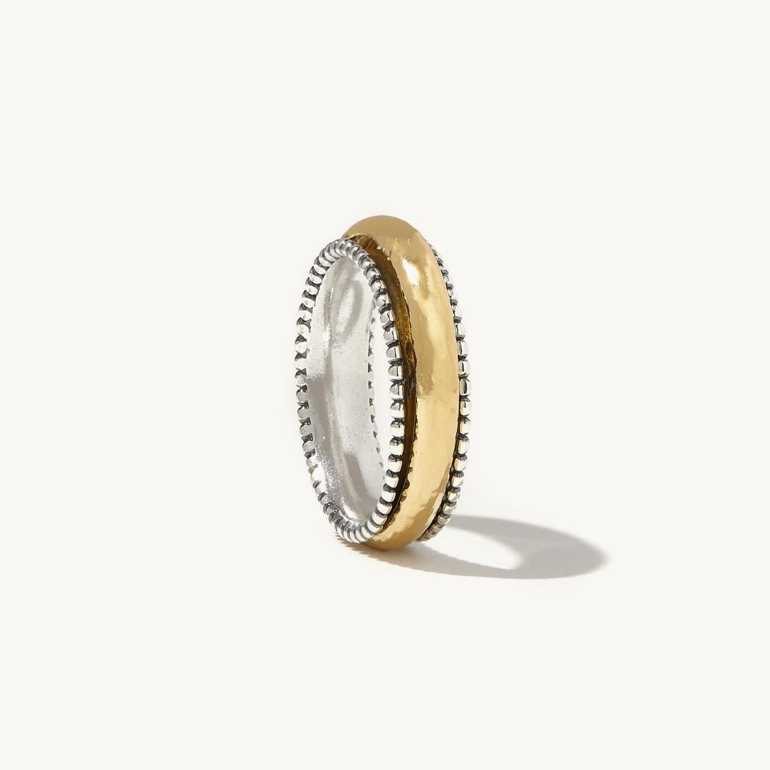 Emma Spinner Ring in sterling silver and 14k gold, view 3