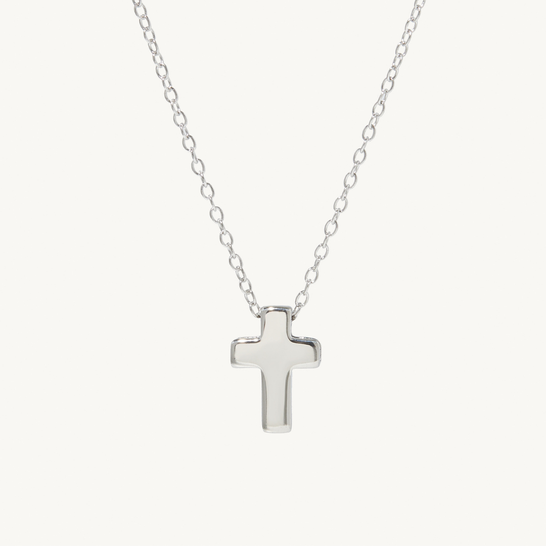 Leona Cross Necklace in sterling silver, view 3